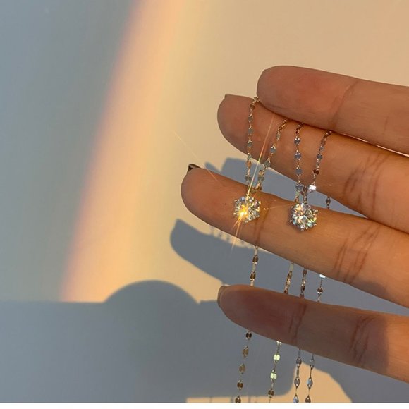 #NEW 925 Sterling Silver 2CT Solitaire Diamond Necklace - Picture 15 of 15